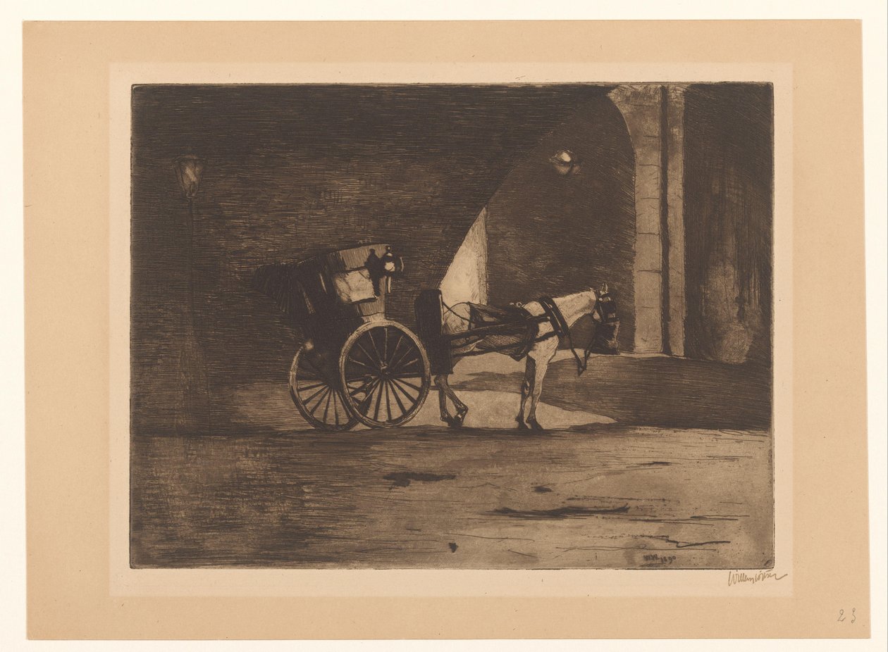 Transporte sob Waterloo Bridge em Londres de Willem Witsen (signed by artist)