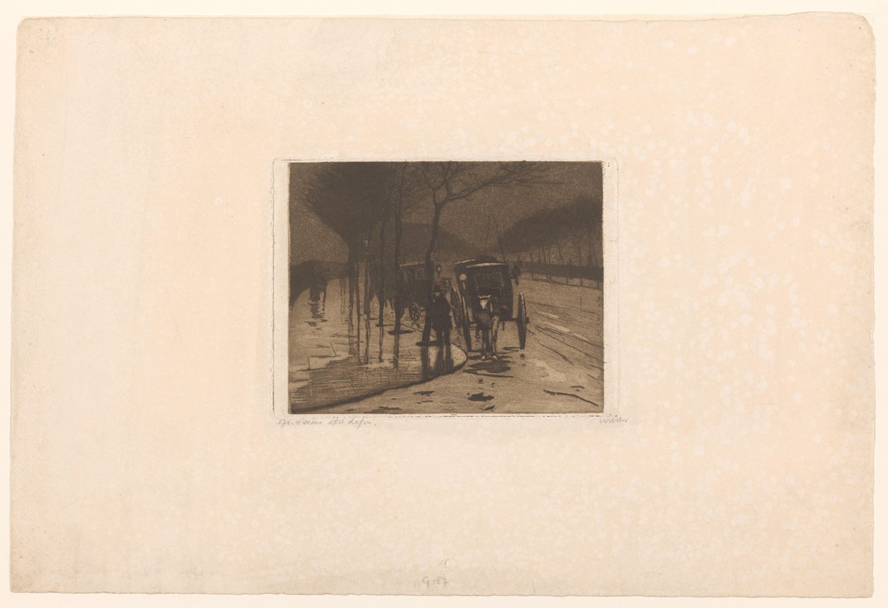 Carruagens em espera no aterro de Victoria em Londres de Willem Witsen (signed by artist)