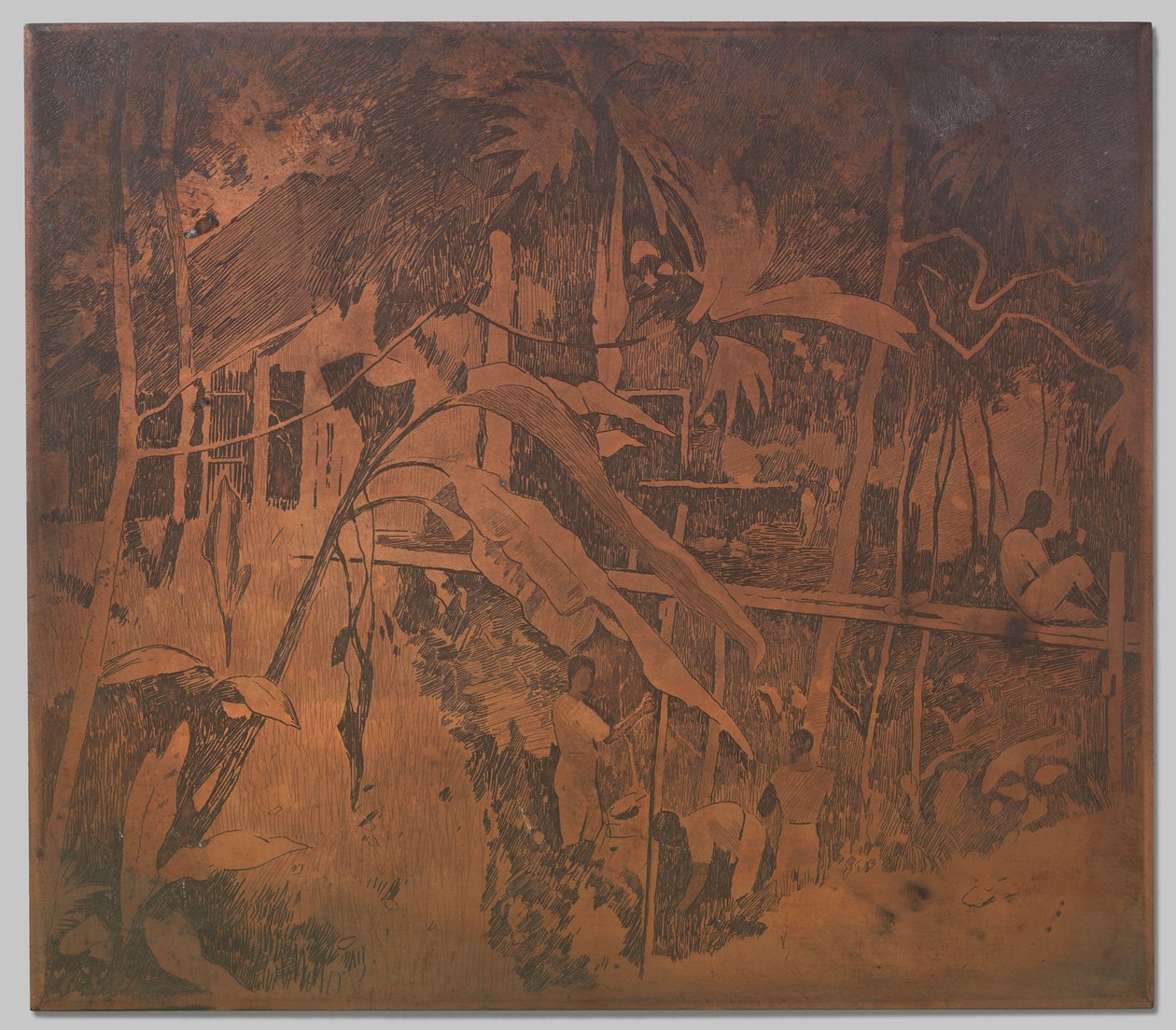 Ponte de bambu sobre a kali em Buitenzorg de Willem Arnoldus Witsen
