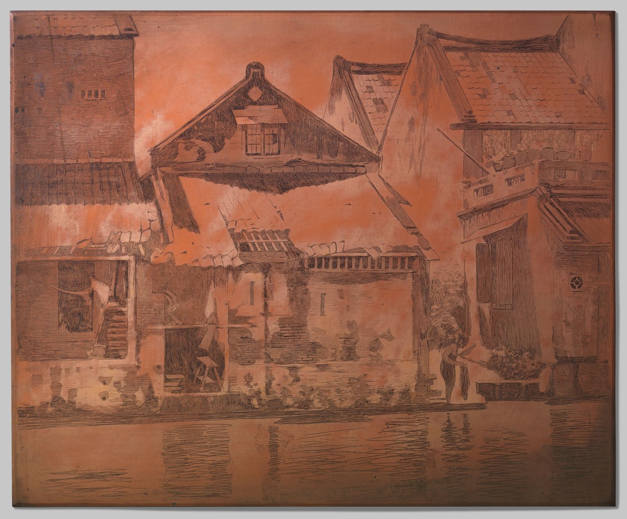 Batávia, casas no kali de Willem Arnoldus Witsen
