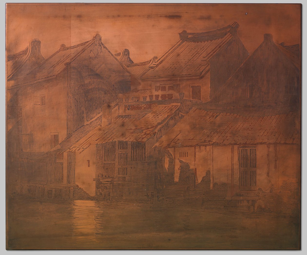 Batavia. casas na kali em fila fechada de Willem Arnoldus Witsen