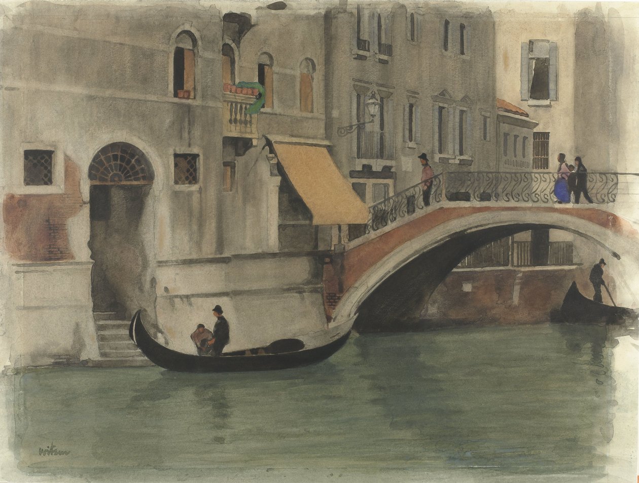 Ponte sobre um canal em Veneza de Willem Arnoldus Witsen