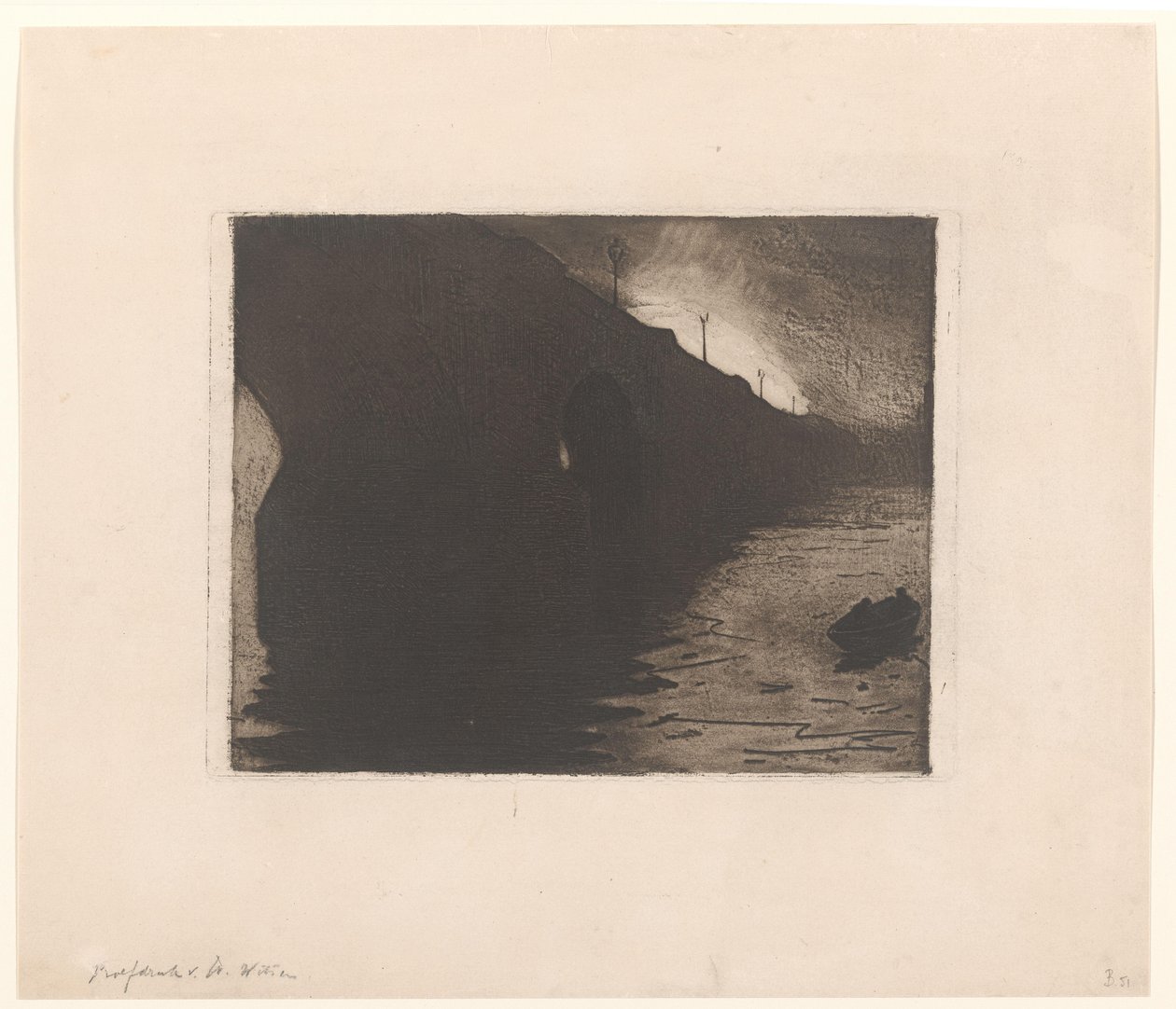 Vista da ponte de Waterloo no nevoeiro em Londres de Willem Arnoldus Witsen