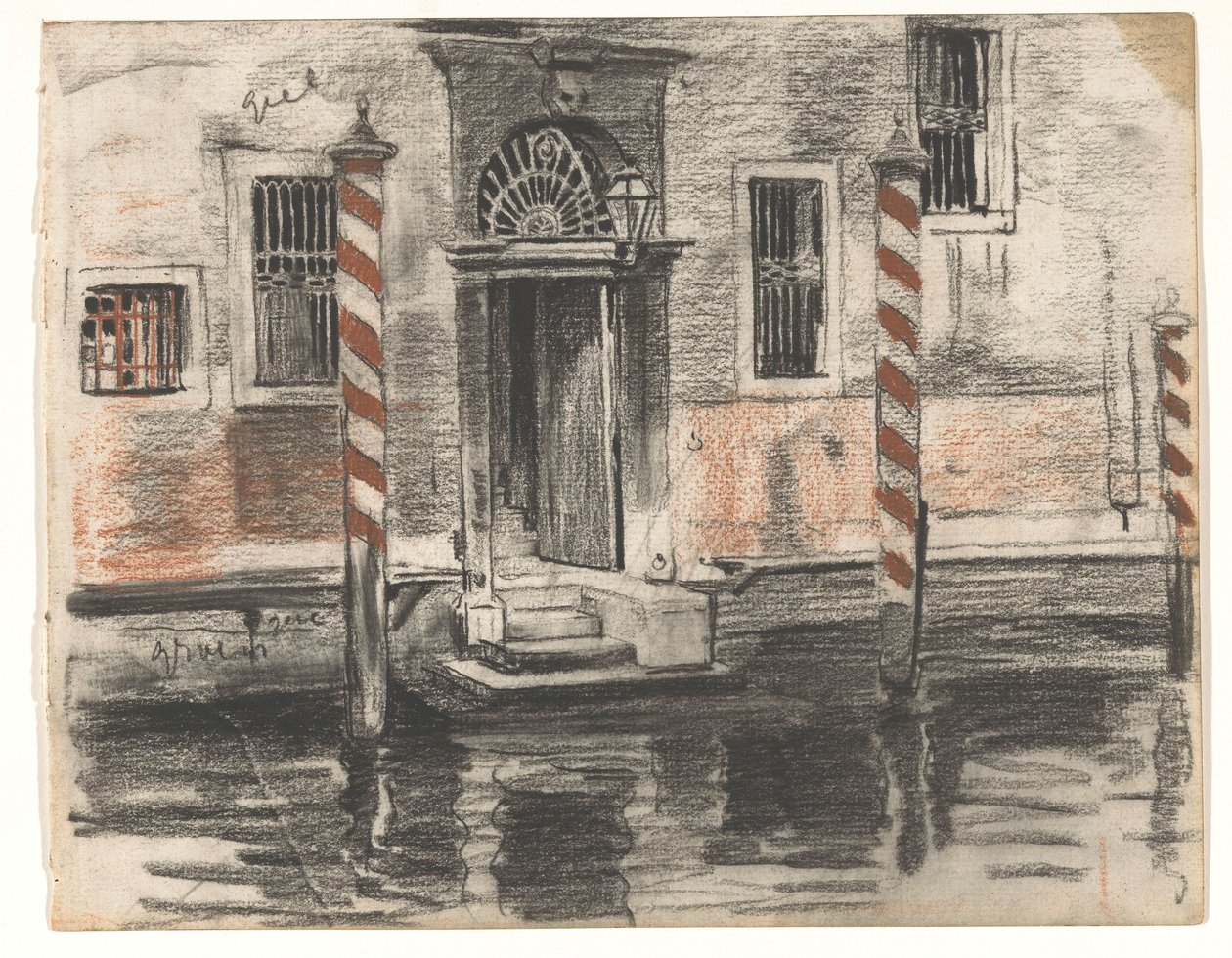 Casa no Canale Grande em Veneza, com notas de cor de Willem Arnoldus Witsen