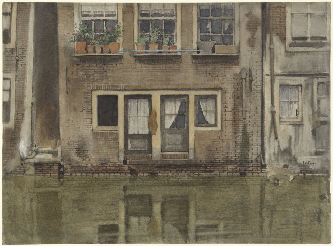 Casas em um canal em Amsterdã de Willem Arnoldus Witsen