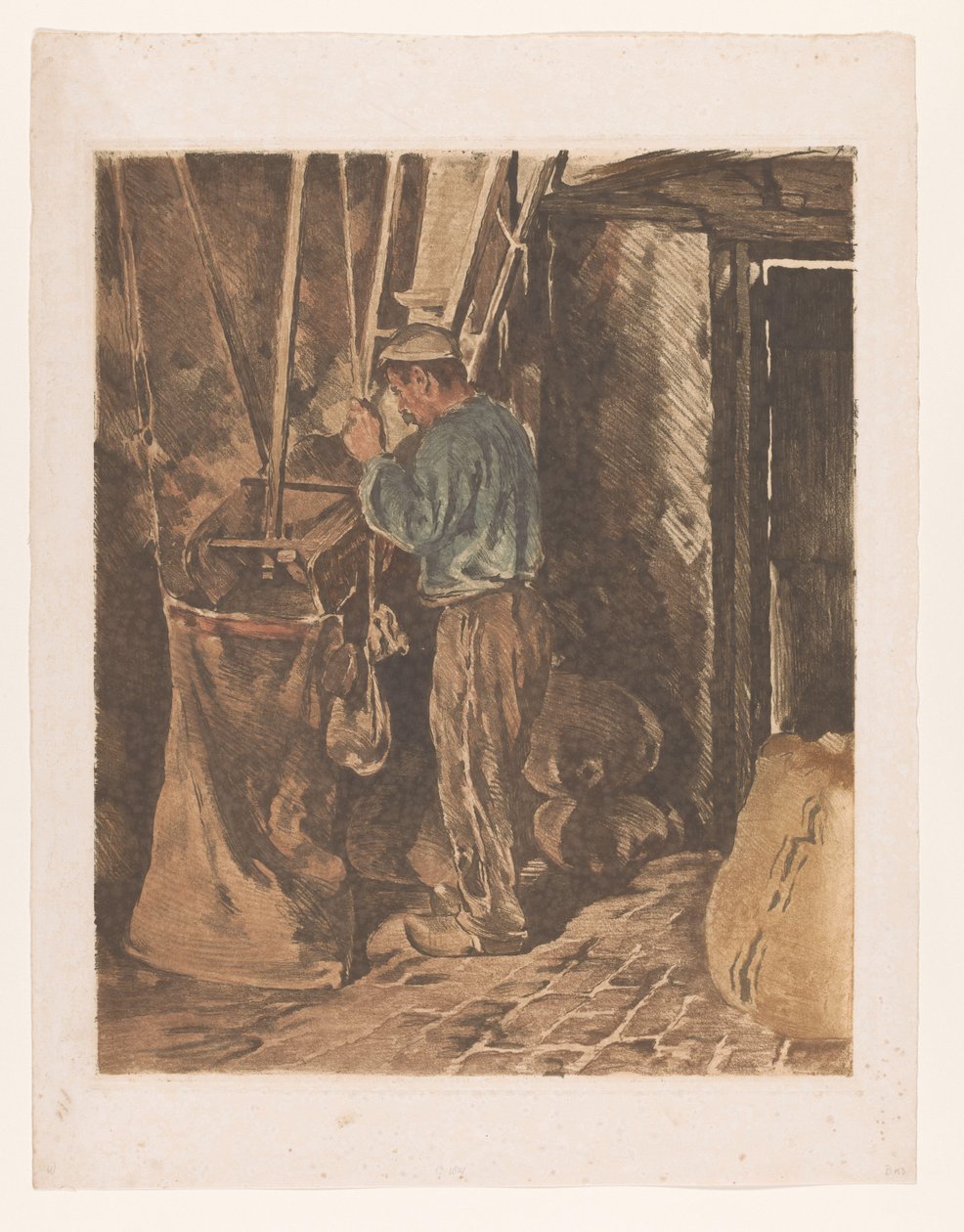 Miller com um saco de farinha Miller, porta fechada (título original) de Willem Arnoldus Witsen