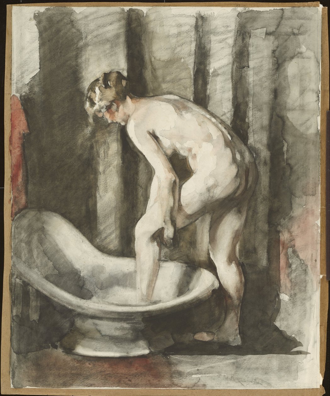 Mulher nua, a entrar no banho de Willem Arnoldus Witsen
