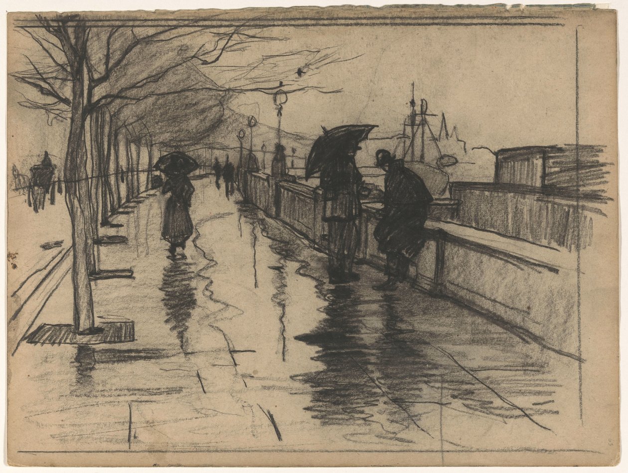 Chuva, embarque no Tamisa em Londres de Willem Arnoldus Witsen
