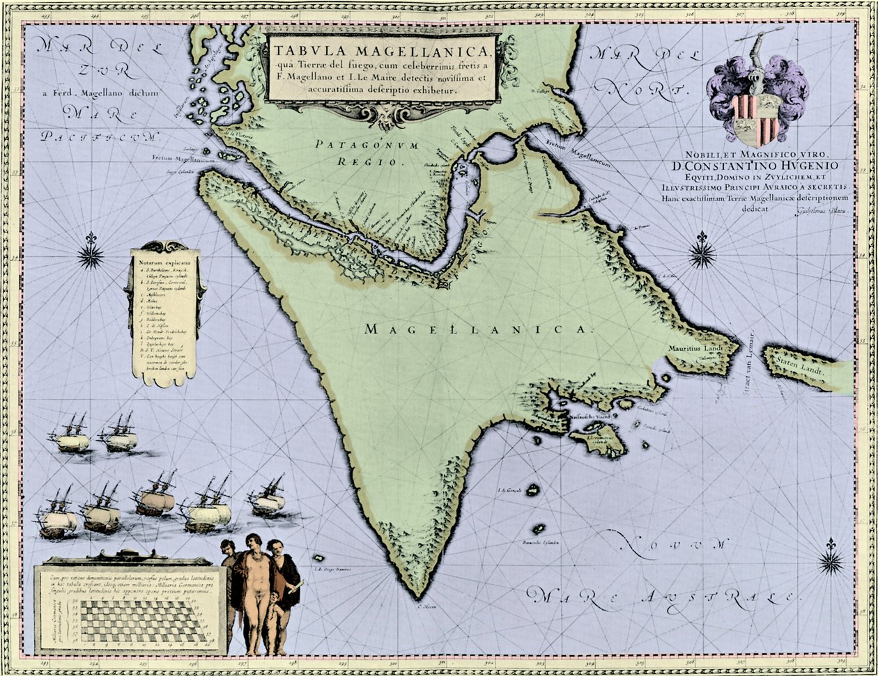 Estreito de Magalhães e Terra do Fogo, de "Nieuwe Atlas" de Blaeu de Willem and Joan (1596 1673) (after) Blaeu