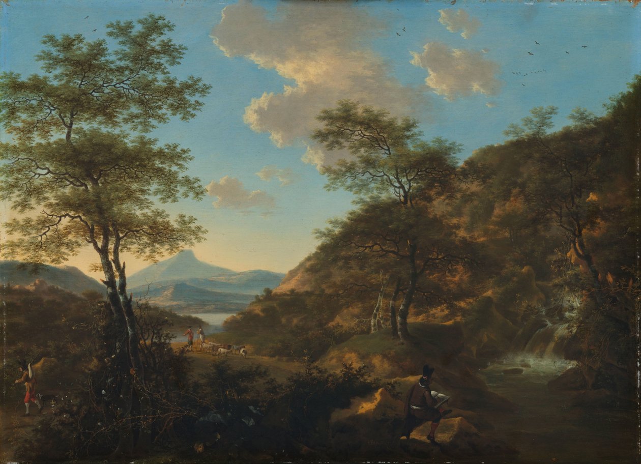 Paisagem italiana com desenhista de Willem de Heusch