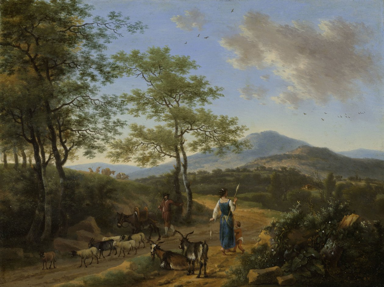 Paisagem italiana com pastores de Willem de Heusch