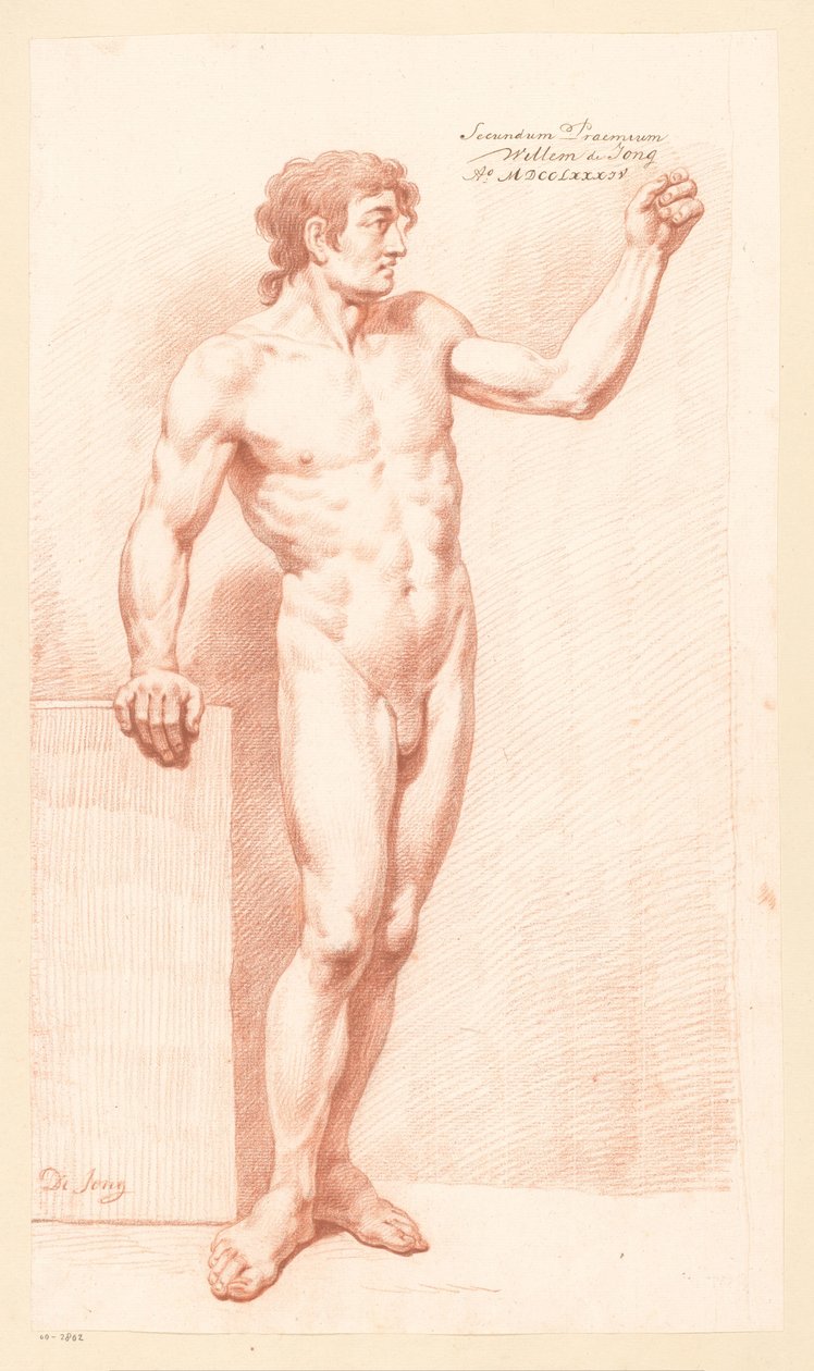 Nu masculino em pé, visto de frente (2º prémio 1784) de Willem de Jong