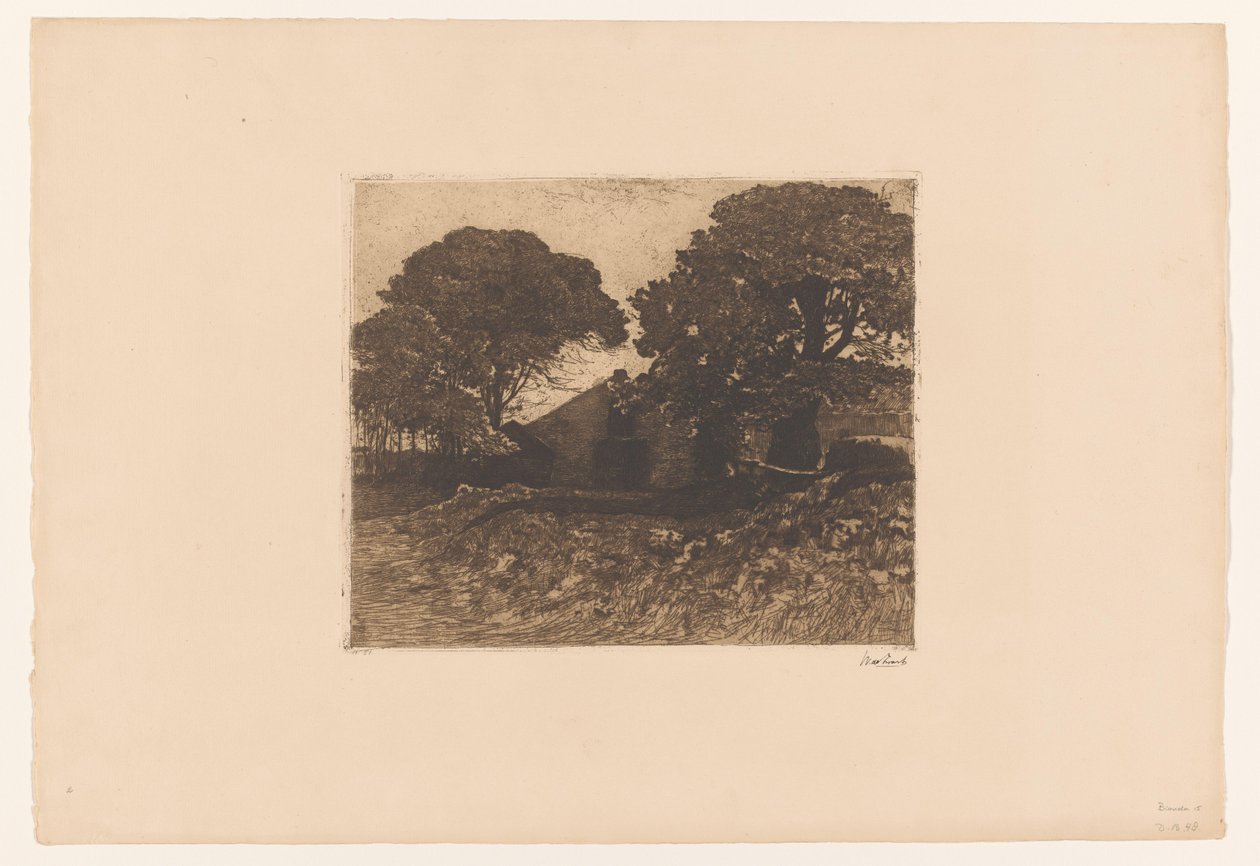 Quinta ou herdade perto de grandes árvores de Willem de Zwart (signed by artist)