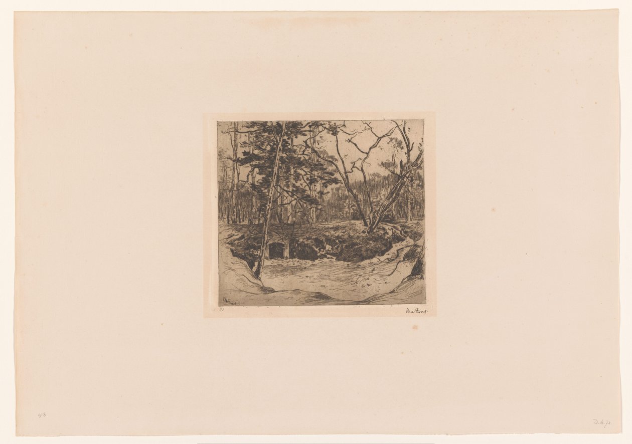 Floresta com entrada para abrigo antibomba de Willem de Zwart (signed by artist)
