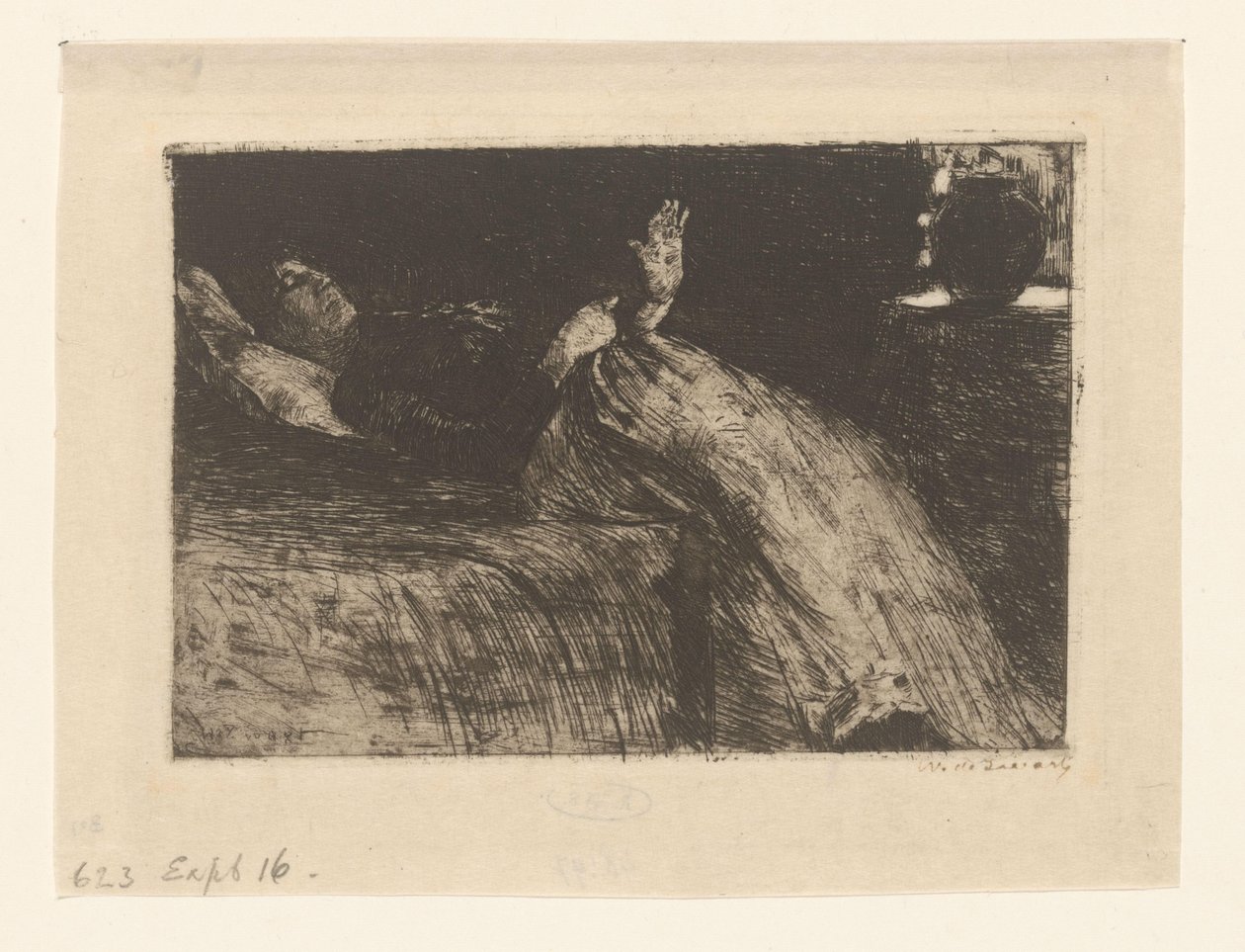 Mulher reclinada (título original) de Willem de Zwart (signed by artist)