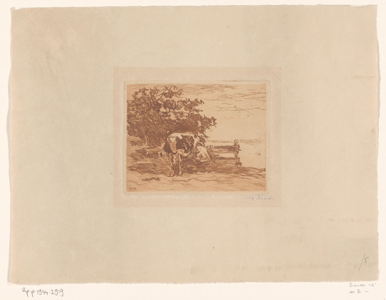 Ordenhador (título original) de Willem de Zwart (signed by artist)