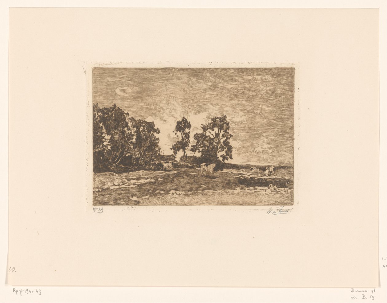 Prado com vacas (título original) de Willem de Zwart (signed by artist)