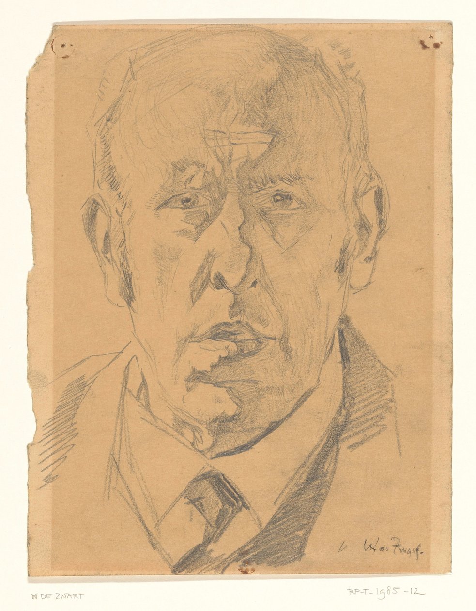 Retrato de um homem, a partir da frente de Willem de Zwart