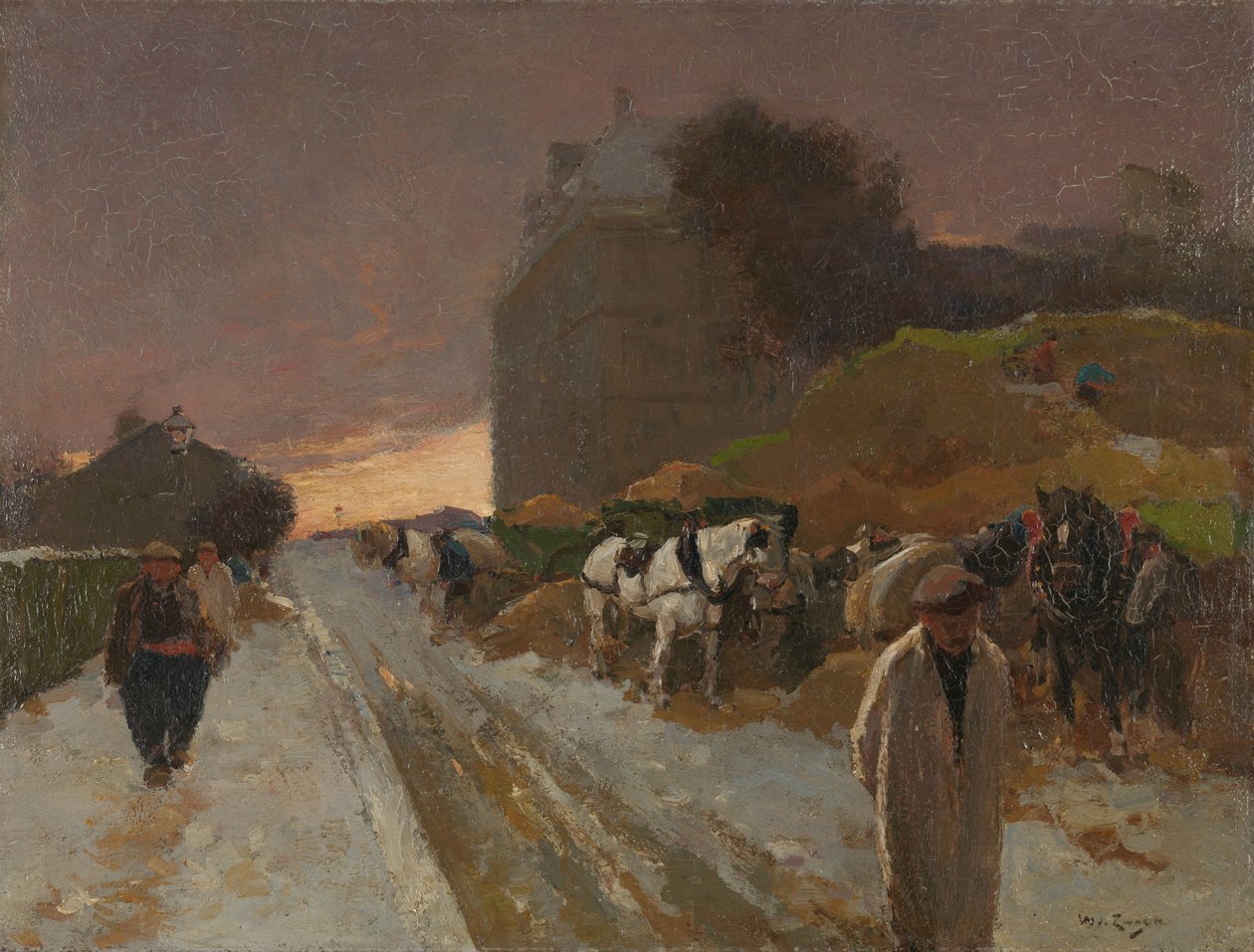 Rua em Montmartre, Paris, no Inverno de Willem de Zwart