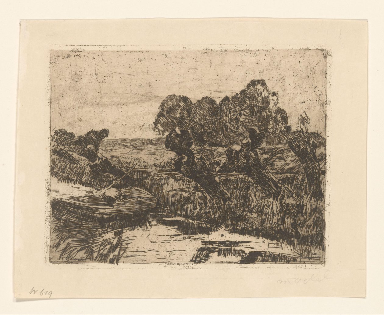 Willows on a ditch (título original) de Willem de Zwart