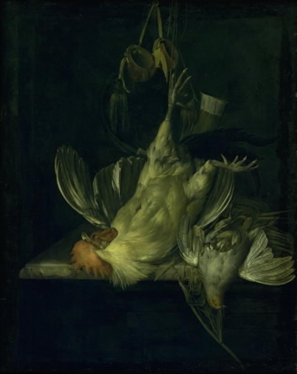 Um galo branco morto de Willem van Aelst