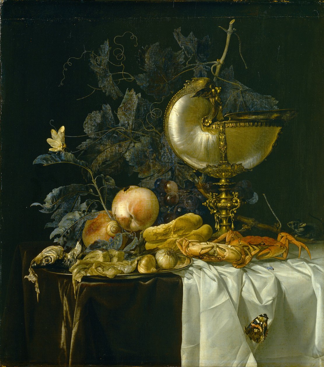 Natureza-morta com Nautilus Cup de Willem van Aelst