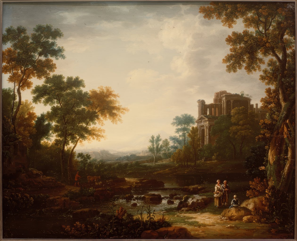 Paisagem com ruínas e figuras de Willem van Bemmel