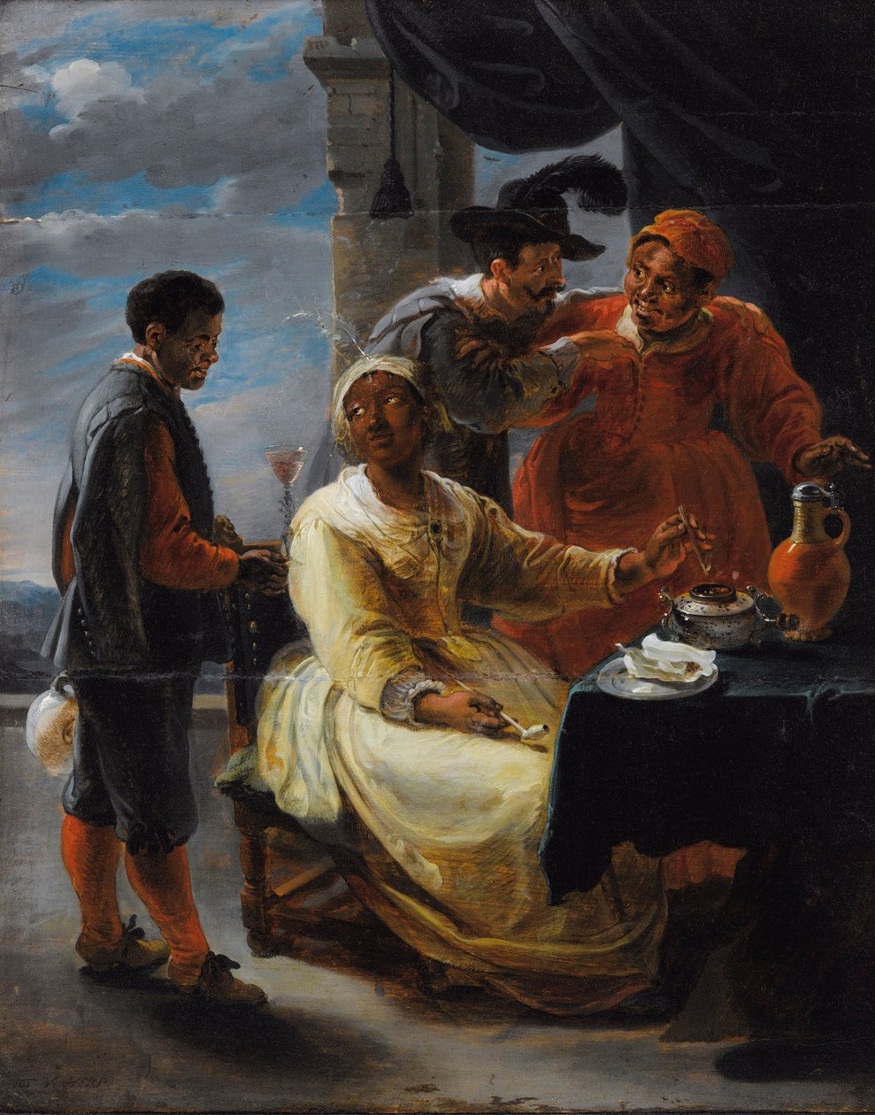 A degustação de tabaco de Willem van Herp the Elder