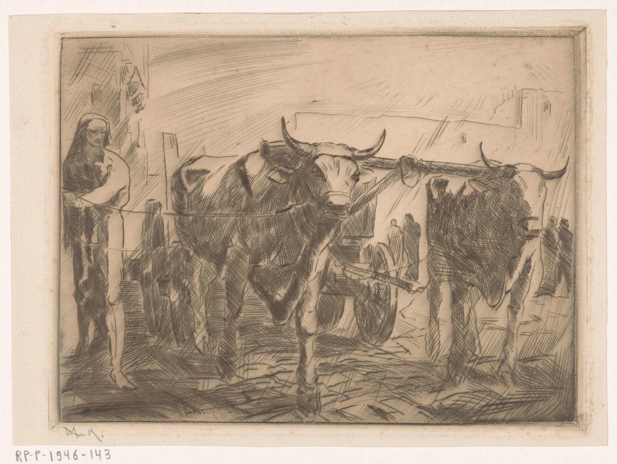 Ossewagen (título original) de Willem van Konijnenburg (signed by artist)