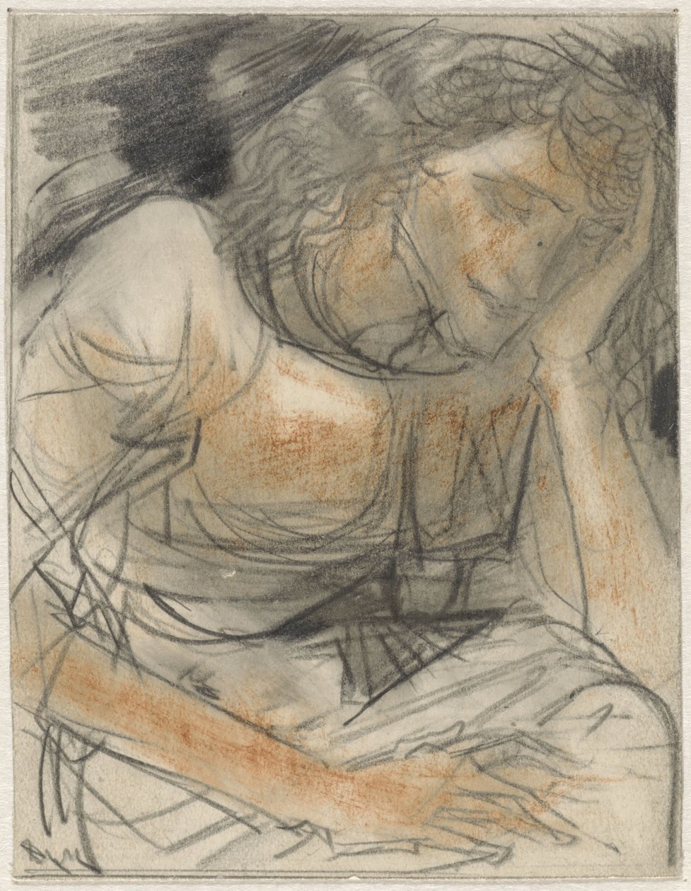 Mulher com a mão debaixo da cabeça de Willem van Konijnenburg