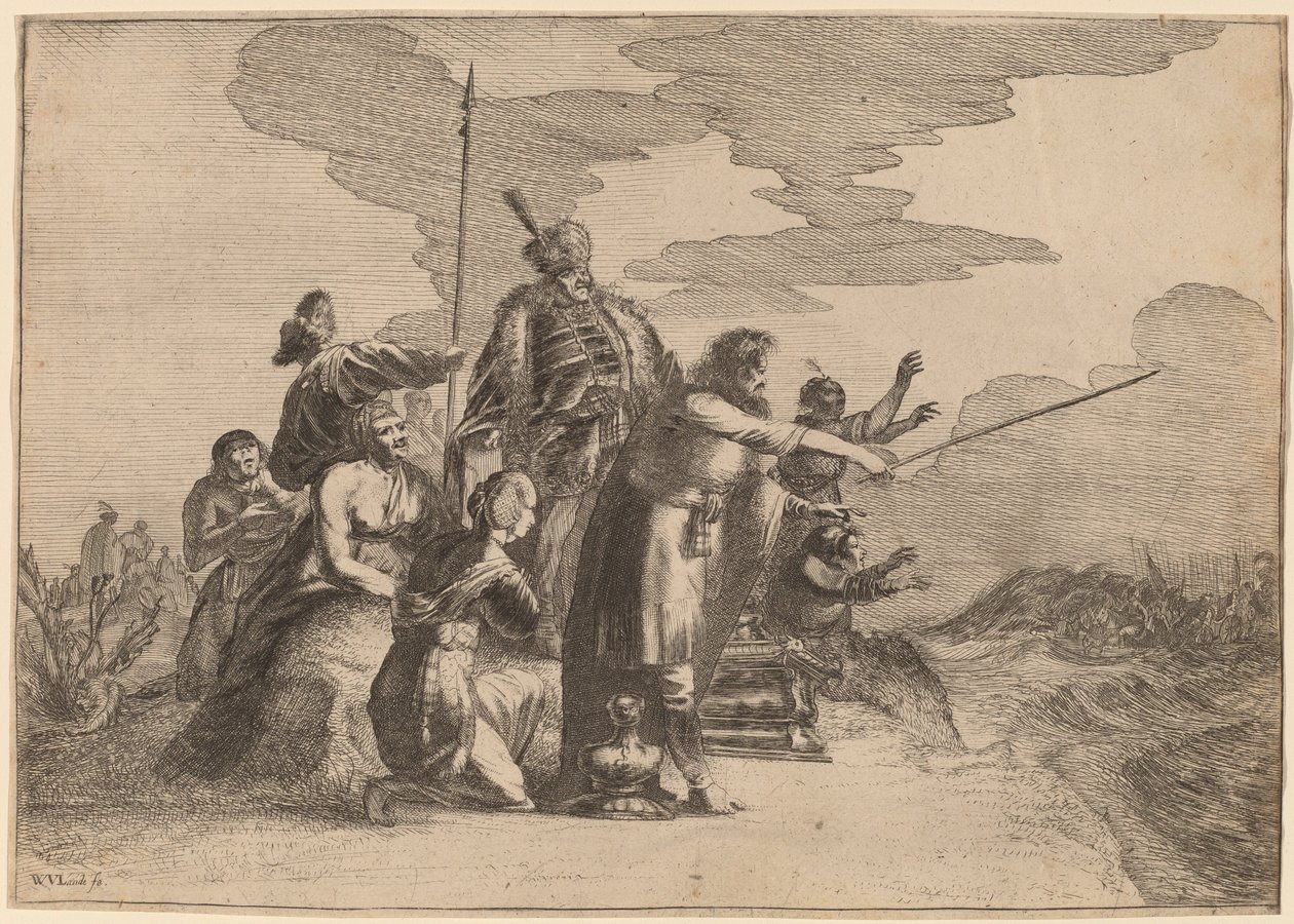 Faraó perecendo no Mar Vermelho de Willem van Lande