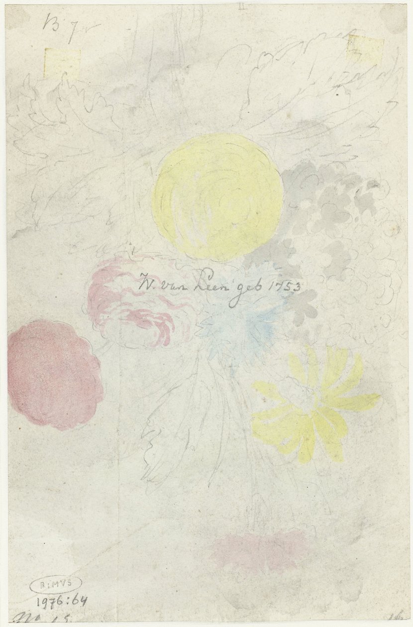 Esboço de um ramo de flores de Willem van Leen