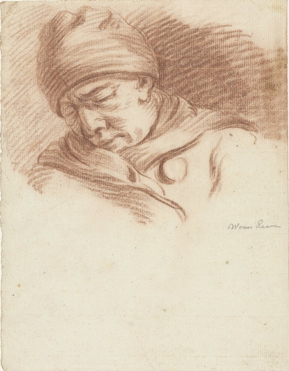 Dorminhoco com chapéu (auto-retrato?) de Willem van Leen