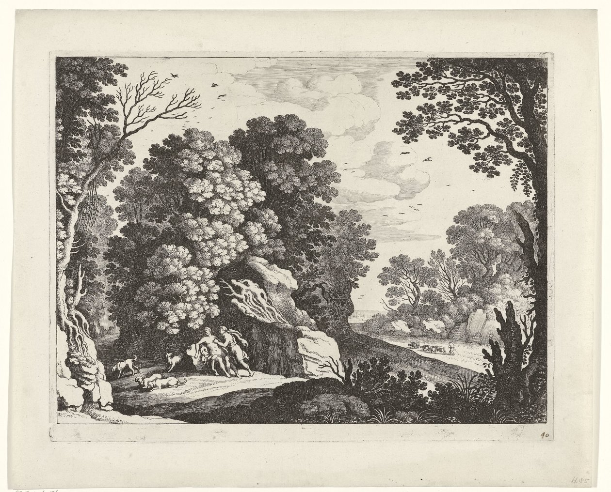 Céfalo e Prócris Paisagens italianas (título da série) de Willem van Nieulandt (II)