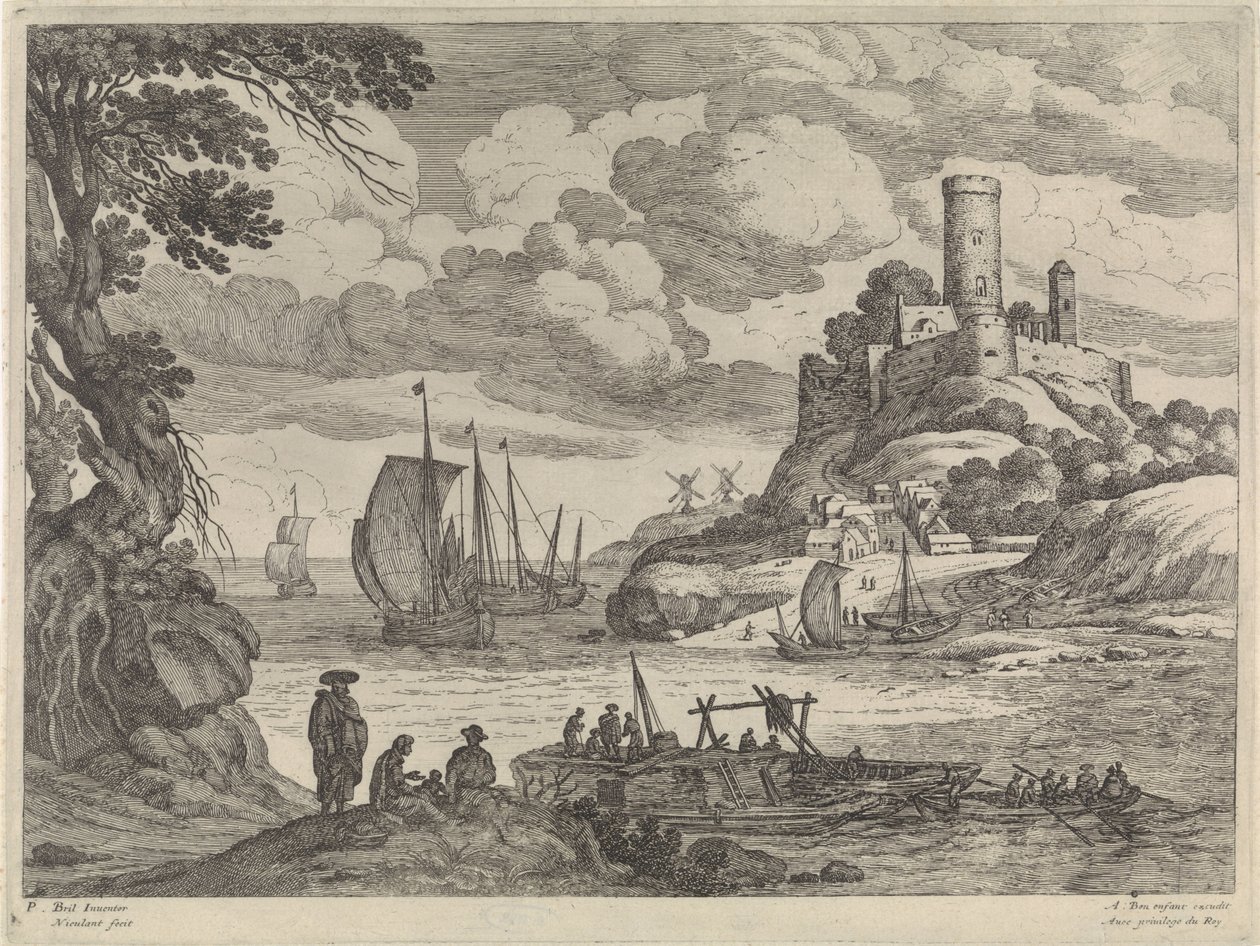 Vista do porto com navios de Willem van Nieulandt (II)