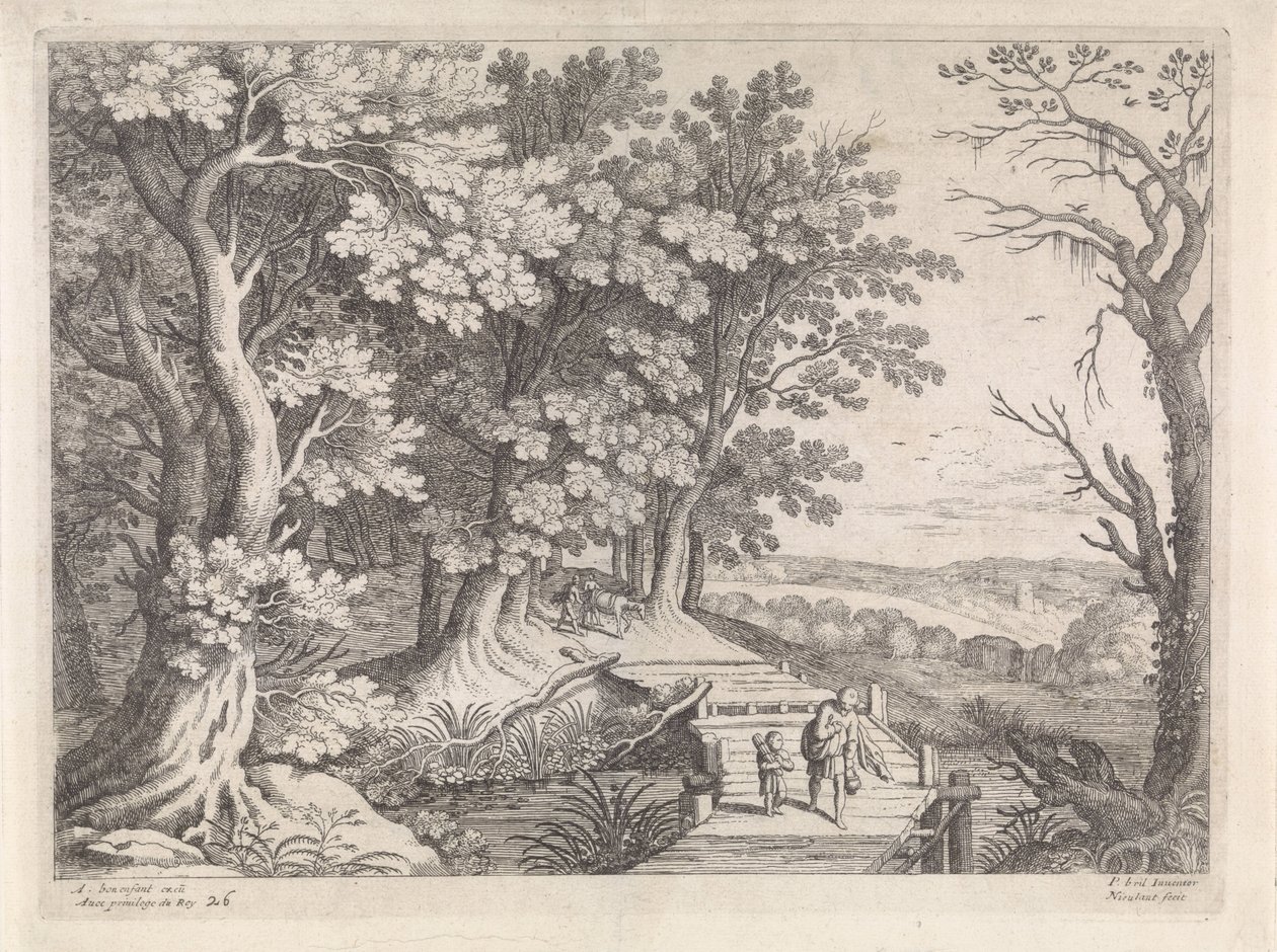 Paisagem com Abraão e Isaac Paisagens italianas (título da série) de Willem van Nieulandt (II)