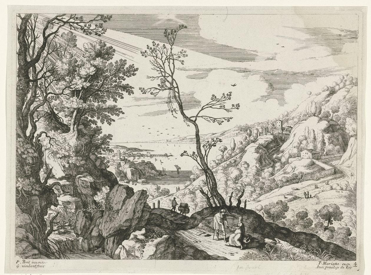 Paisagem com Judá e Tamar Paisagens italianas (título da série) de Willem van Nieulandt (II)
