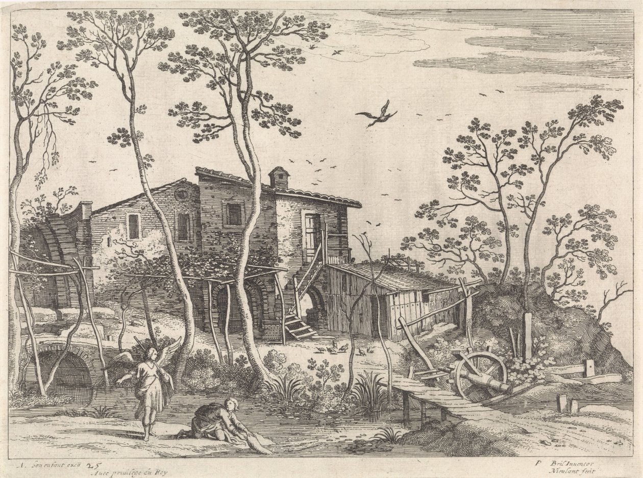 Paisagem com Tobias e o anjo
Paisagens italianas (título da série) de Willem van Nieulandt (II)