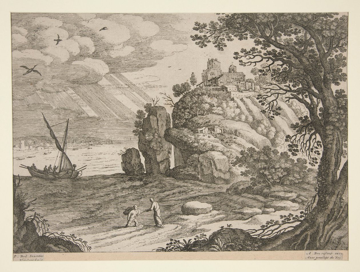 paisagens italianas; um dos 30 pratos de Willem van Nieulandt II