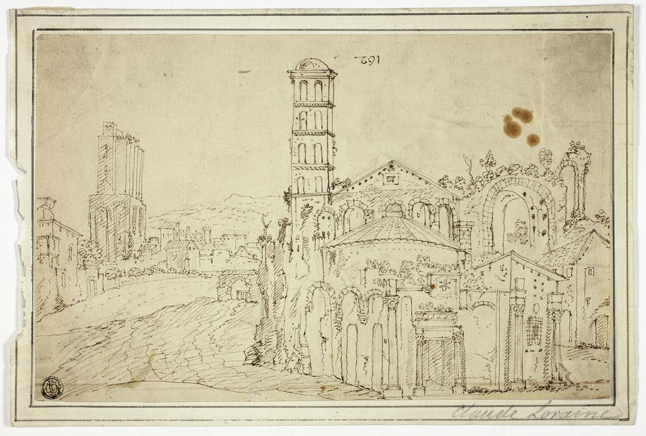 Vista em Roma: Torre della Melisa, Ruínas da Igreja Cristã Primitiva de Willem van Nieuwlandt II