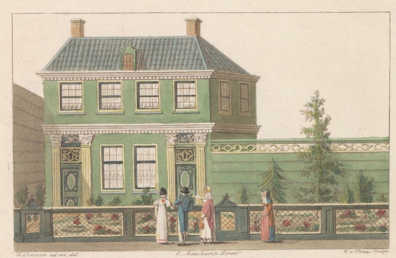 Edifício em Oostzijde 219 em Zaandam, 1824
Eene afbeelding van eene Noord-Hollandsche woning te Zaandam / Representation d
