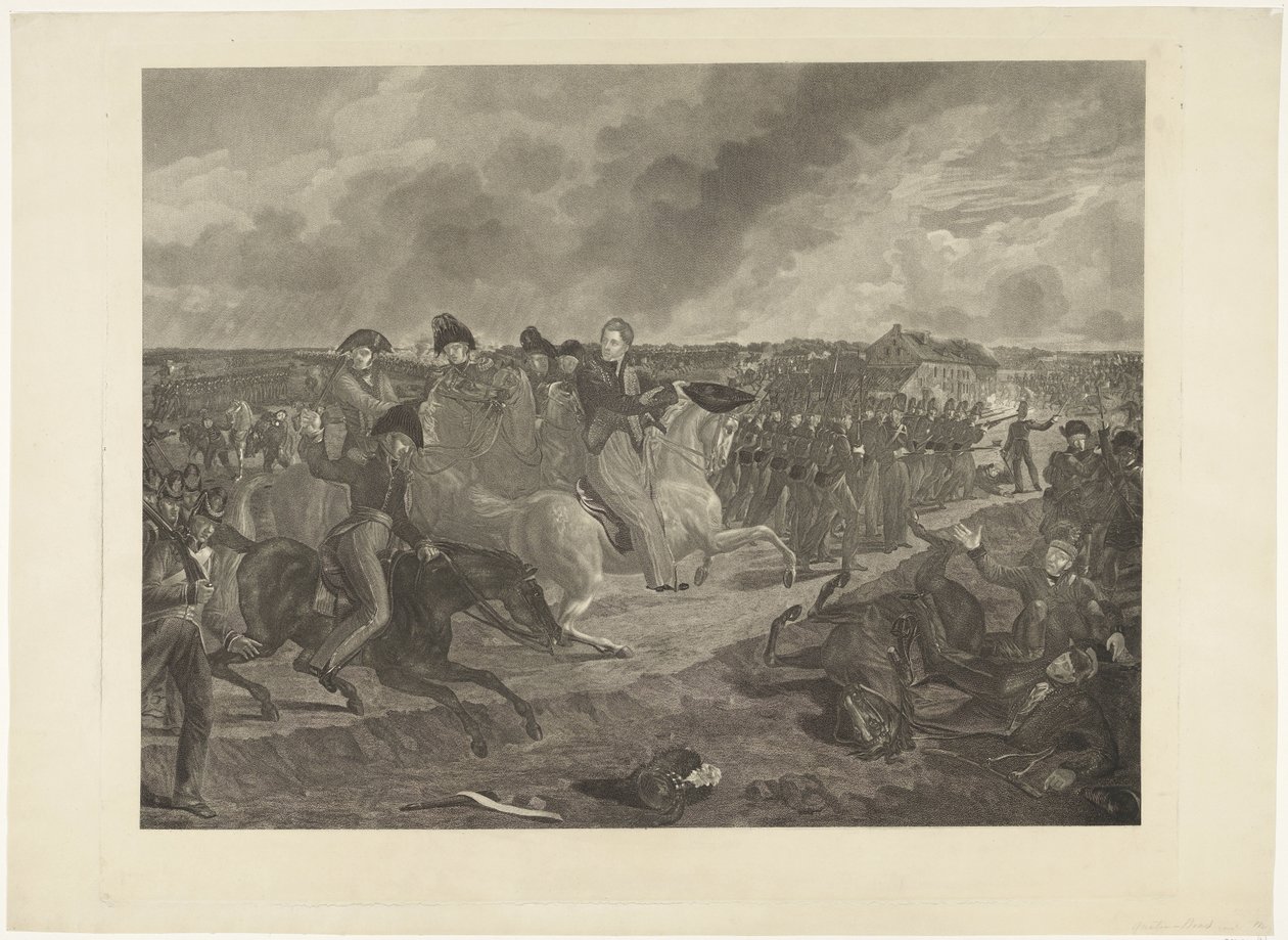 Príncipe de Orange na batalha de Quatre-Bras, 1815 de Willem van Senus