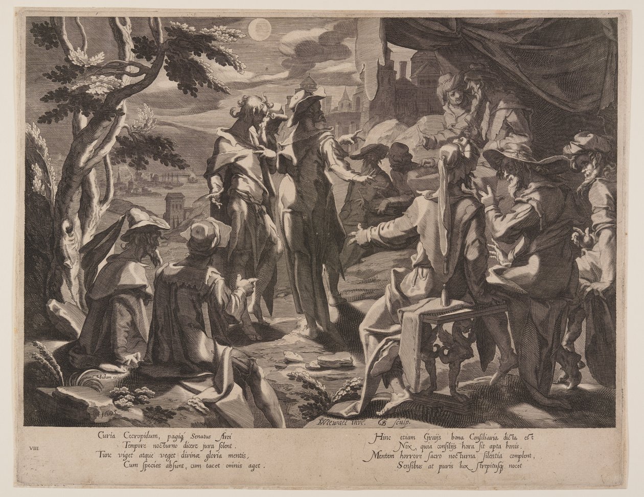 Areopagita Juízes de Atenas, placa 8 de Tronos da Justiça (Thronus Iustitiae) de Willem van Swanenburgh
