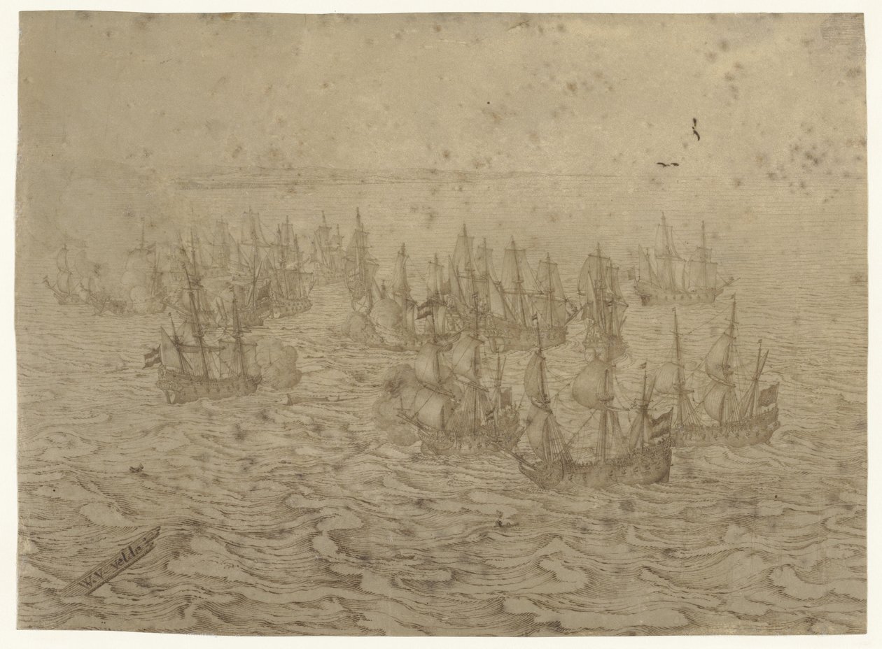 Batalha naval ao largo de uma costa de Willem van de Velde (I) (possibly)