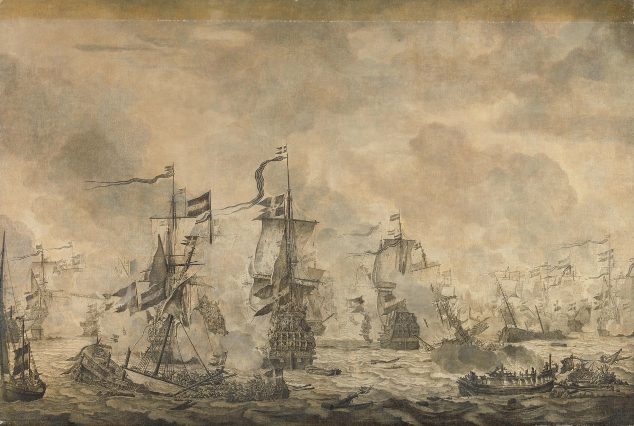Batalha entre as frotas holandesa e sueca, no Sound, 8 de novembro de 1658 de Willem van de Velde (I)