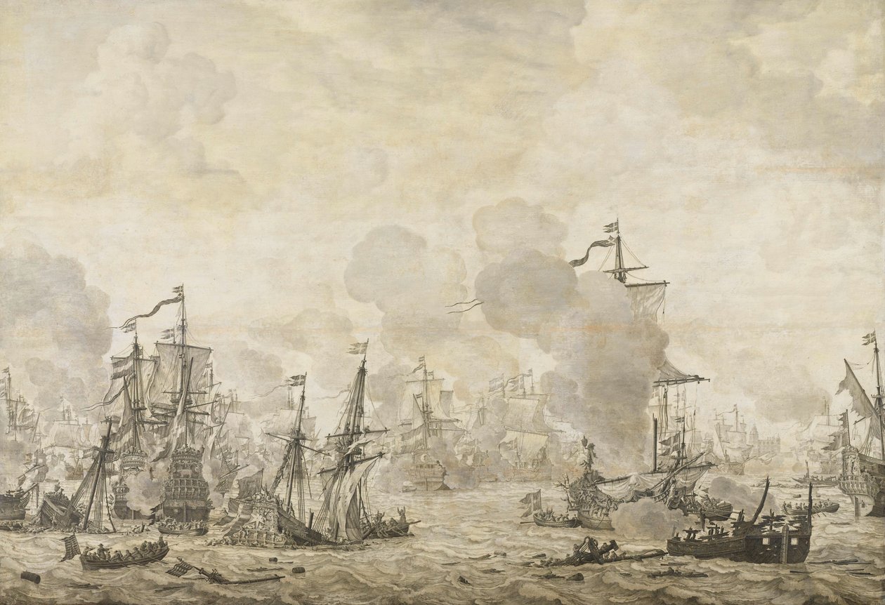 Episódio da Batalha entre as Frotas Holandesas e Suecas no Som, 8 de novembro de 1658 de Willem van de Velde (I)
