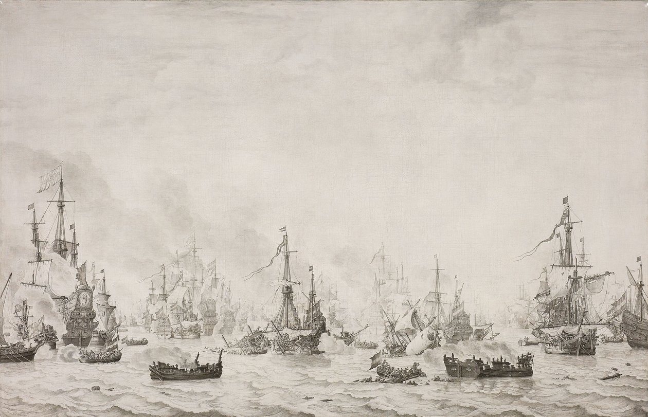 A Batalha das Quedas
A Batalha das Quedas contra a Armada Espanhola, 21 de Outubro de 1639 de Willem van de Velde (I)