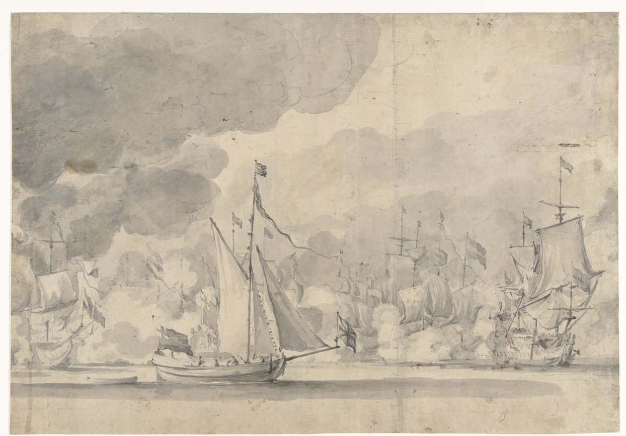 Batalha de Lowestoft em 13 de Junho de 1665 de Willem van de Velde (I)