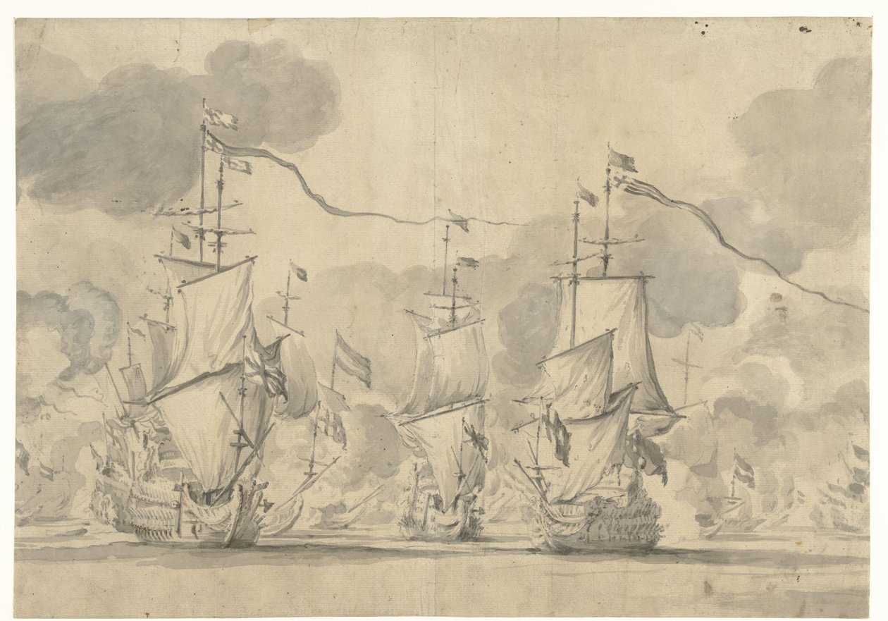 Batalha de Lowestoft em 13 de junho de 1665 de Willem van de Velde (I)
