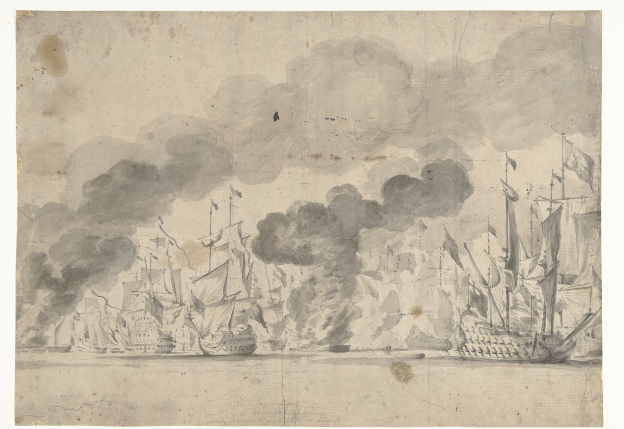 Batalha de Lowestoft em 13 de junho de 1665 de Willem van de Velde (I)